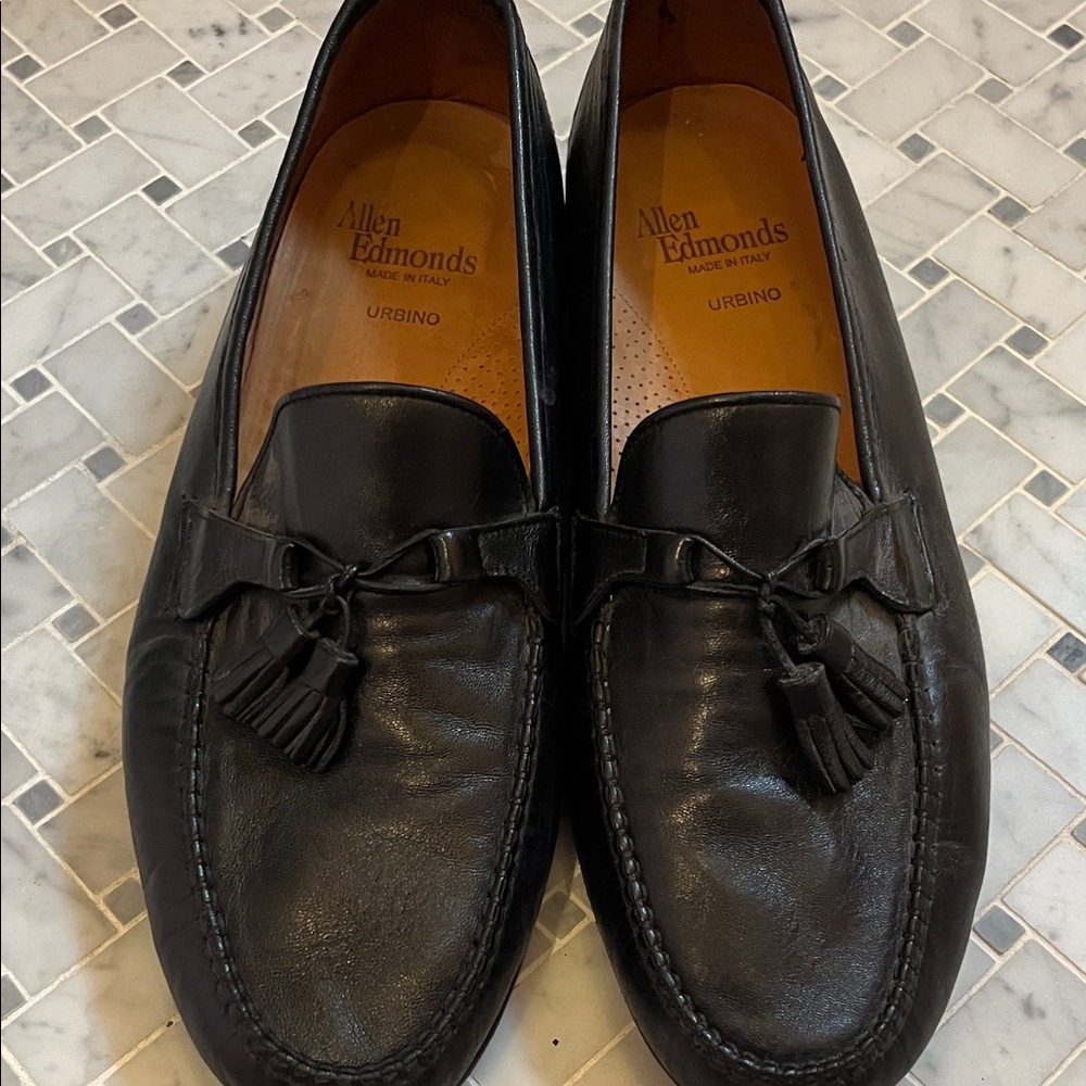 Allen Edmonds Urbino Black Leather Tassel Loafers